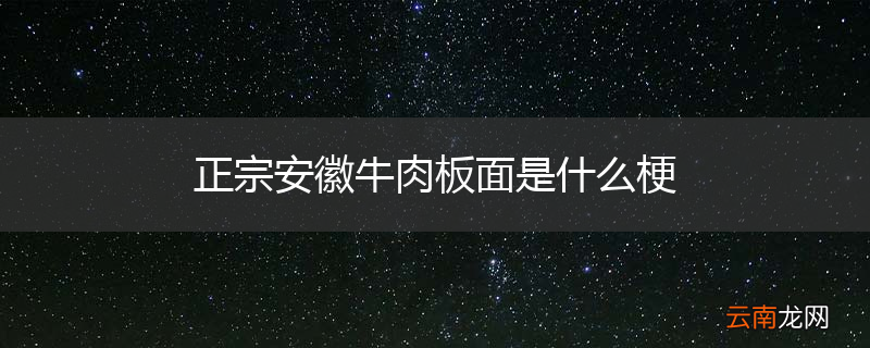 正宗安徽牛肉板面是什么梗