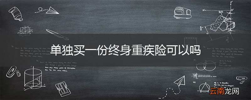 单独买一份终身重疾险可以吗