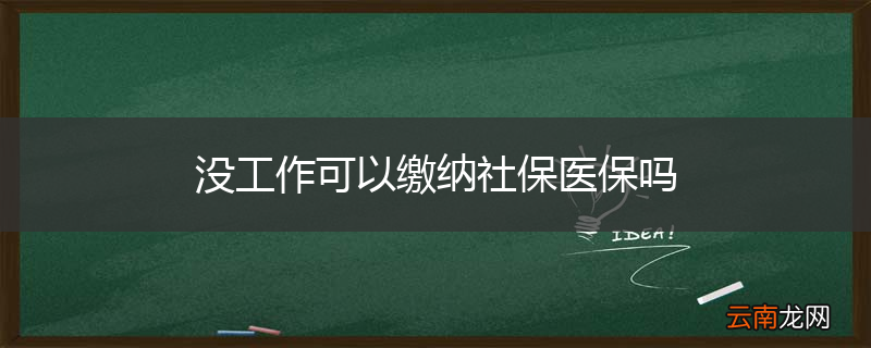 没工作可以缴纳社保医保吗