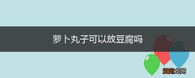 萝卜丸子可以放豆腐吗