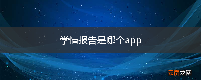 学情报告是哪个app