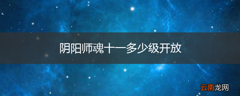 阴阳师魂十一多少级开放