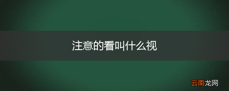 注意的看叫什么视