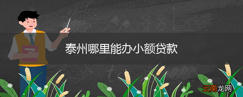 泰州哪里能办小额贷款