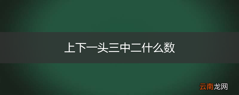 上下一头三中二什么数