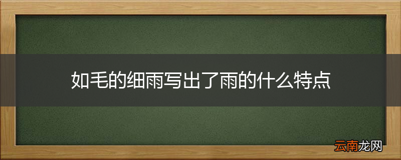 如毛的细雨写出了雨的什么特点