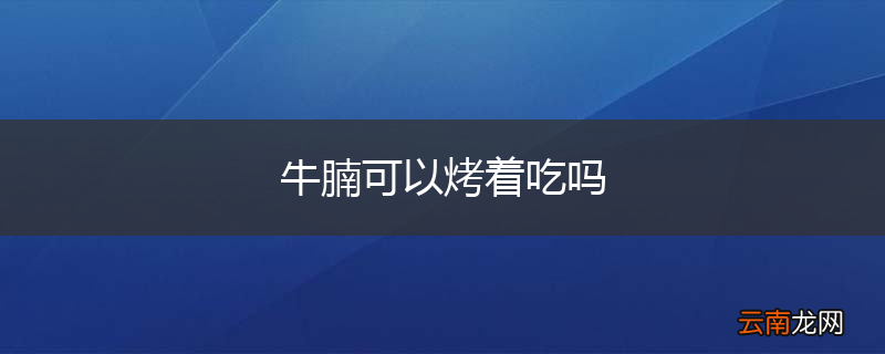 牛腩可以烤着吃吗