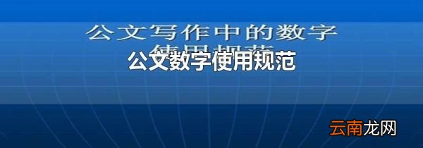 公文数字使用规范