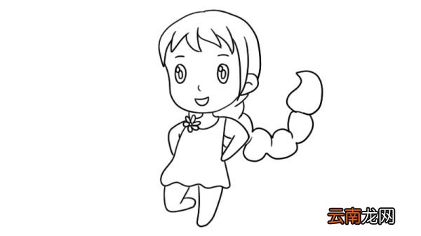 长头发女孩简笔画步骤长头发女孩简笔画画法