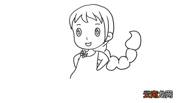 长头发女孩简笔画步骤长头发女孩简笔画画法