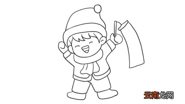元旦小孩简笔画