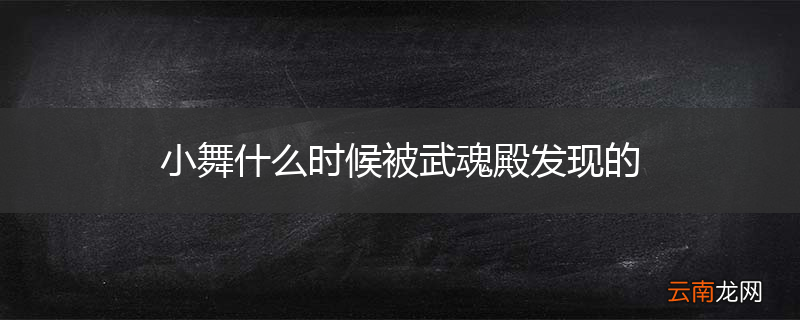 小舞什么时候被武魂殿发现的