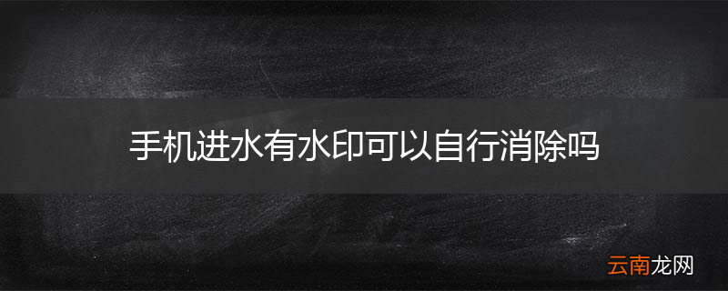 手机进水有水印可以自行消除吗