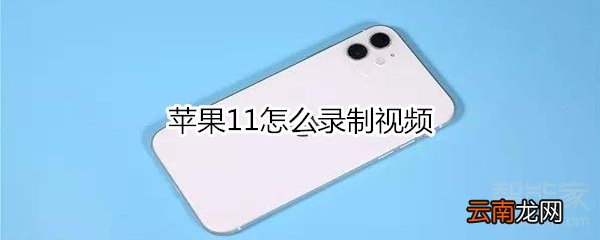 苹果11怎么录制视频