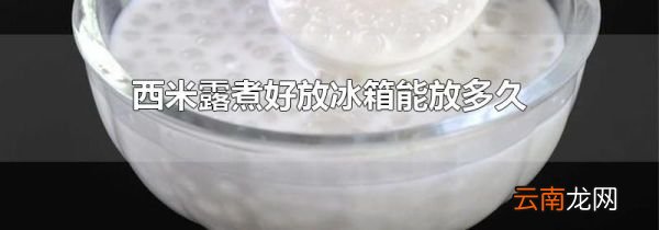 西米露煮好放冰箱能放多久