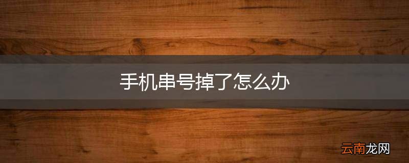 手机串号掉了怎么办