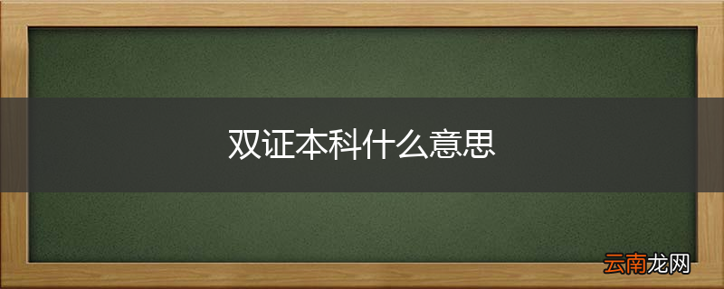 双证本科什么意思