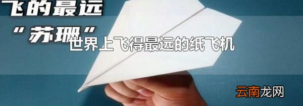 世界上飞得最远的纸飞机