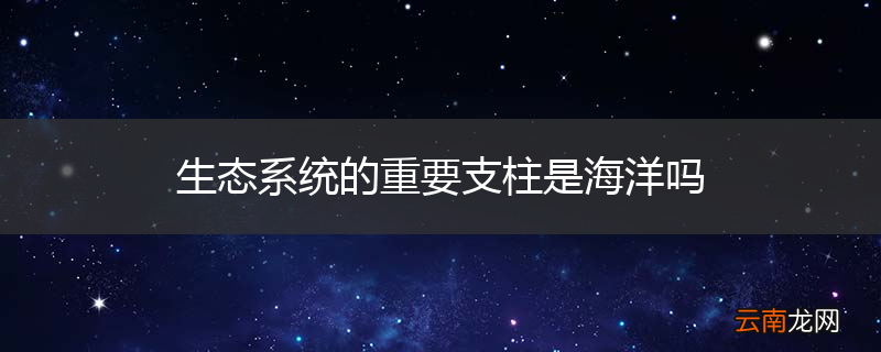 生态系统的重要支柱是海洋吗