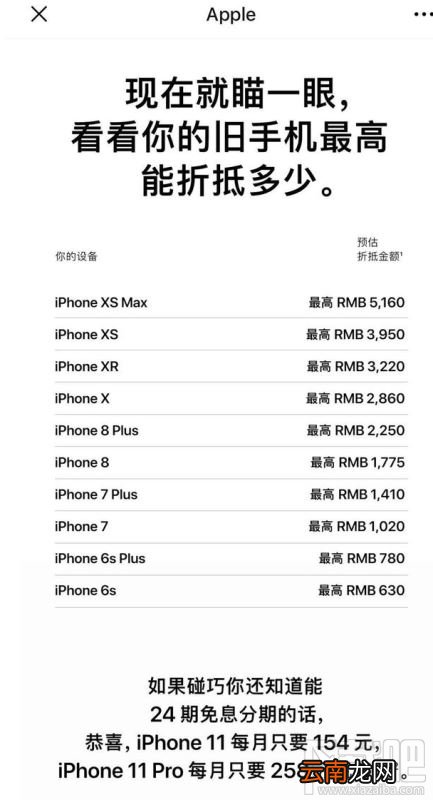 怎么查询你的iPhone手机能折抵多少钱 最新苹果以旧换新价格表