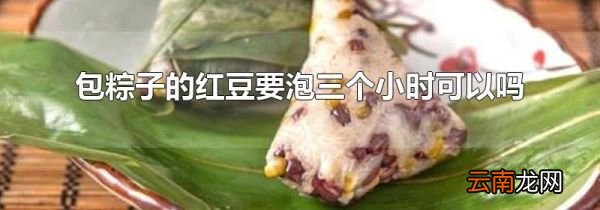 包粽子的红豆要泡三个小时可以吗