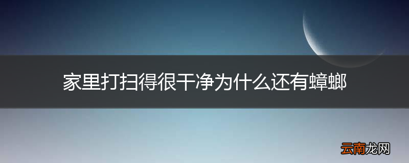 家里打扫得很干净为什么还有蟑螂