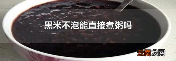 黑米不泡能直接煮粥吗