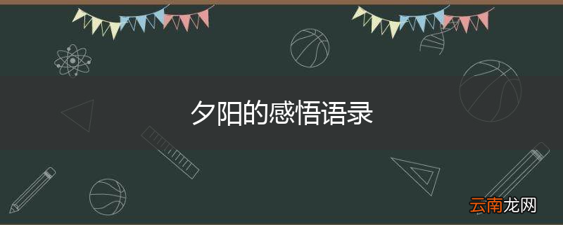 夕阳的感悟语录