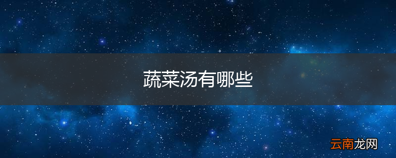 蔬菜汤有哪些
