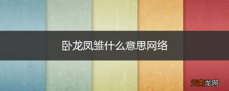 卧龙凤雏什么意思网络