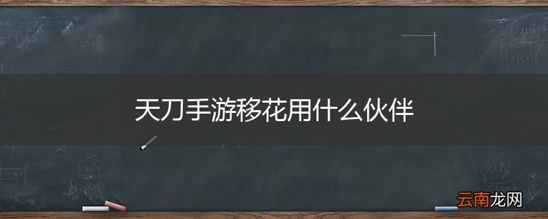 天刀手游移花用什么伙伴