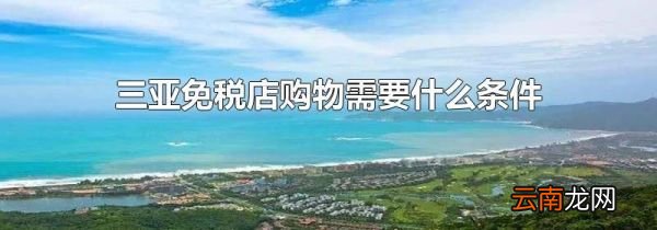 三亚免税店购物需要什么条件