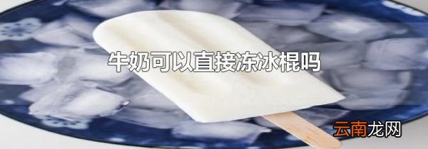 牛奶可以直接冻冰棍吗