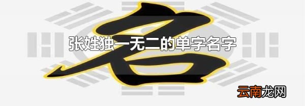 张姓独一无二的单字名字