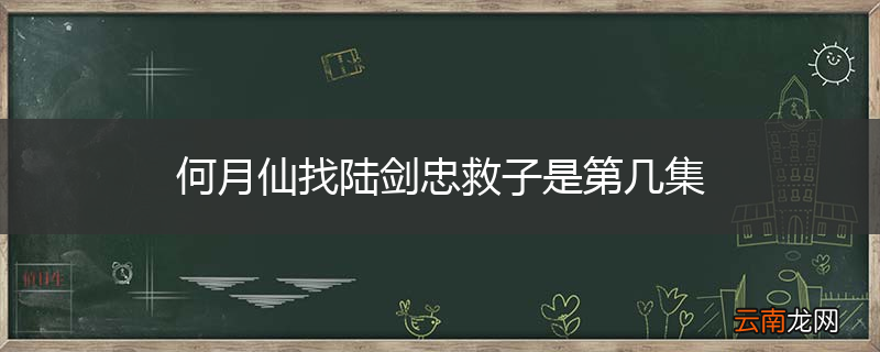 何月仙找陆剑忠救子是第几集
