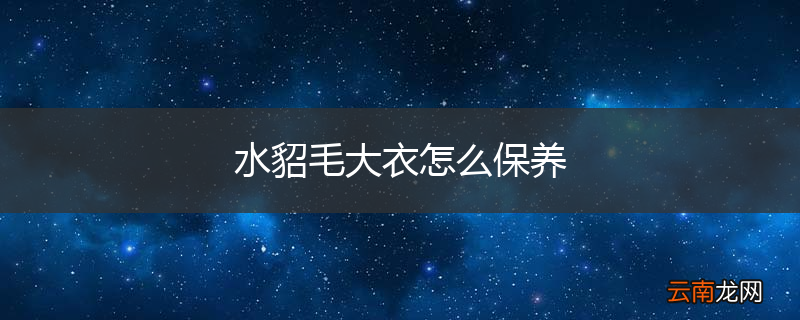 水貂毛大衣怎么保养
