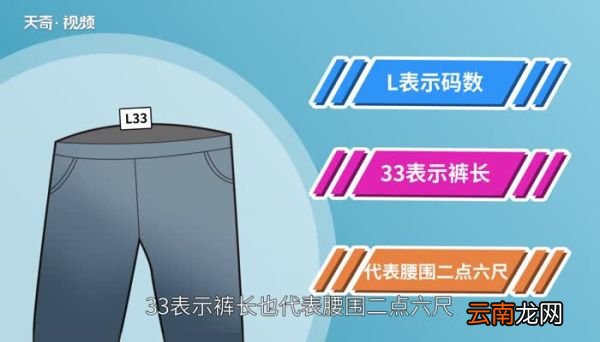 裤子上标L33是什么意思 裤子上的l33代表是什么