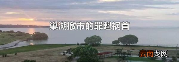 巢湖撤市的罪魁祸首