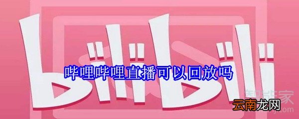 哔哩哔哩直播可以回放吗