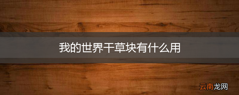 我的世界干草块有什么用