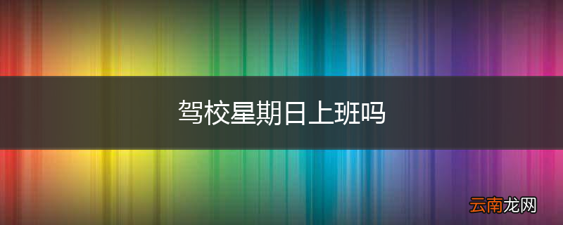 驾校星期日上班吗