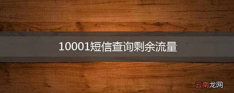 10001短信查询剩余流量