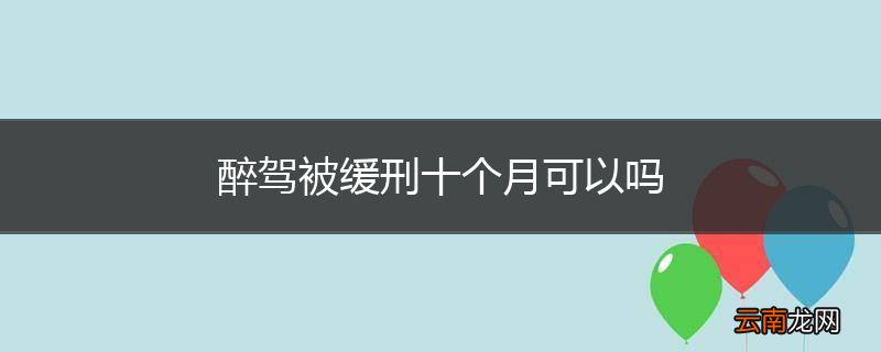 醉驾被缓刑十个月可以吗