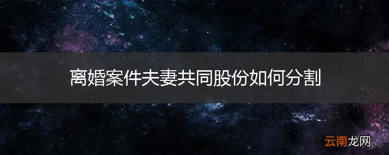 离婚案件夫妻共同股份如何分割