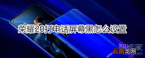 荣耀20打电话屏幕黑怎么设置