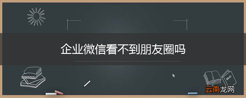 企业微信看不到朋友圈吗