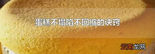 蛋糕不塌陷不回缩的诀窍