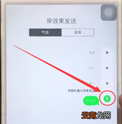 苹果6plus中发送特殊效果信息的简单步骤