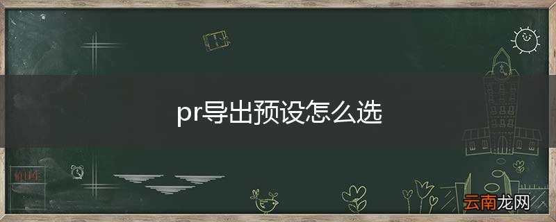 pr导出预设怎么选