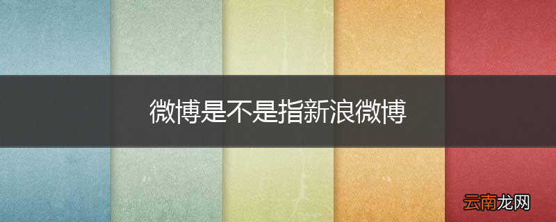 微博是不是指新浪微博